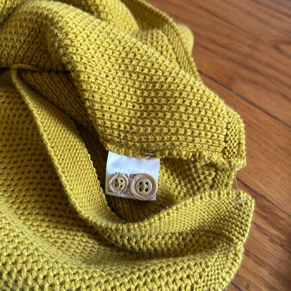 Fin & Vince cotton kimono knit mustard cardigan and overalls matching set 2/3T - Picture 5 of 11